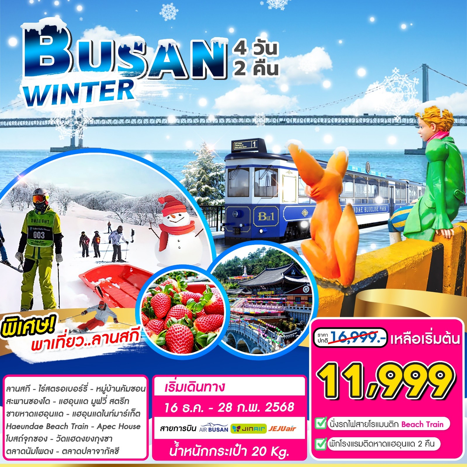 ทัวร์เกาหลี BUSAN WINTER 4วัน 2คืน (7C)